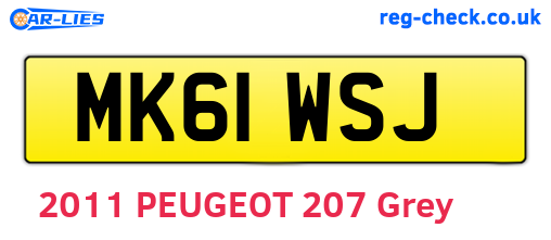 MK61WSJ are the vehicle registration plates.