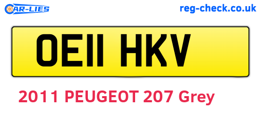 OE11HKV are the vehicle registration plates.