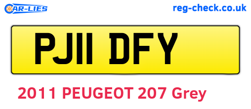PJ11DFY are the vehicle registration plates.