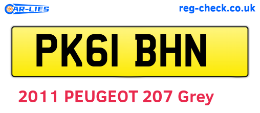 PK61BHN are the vehicle registration plates.