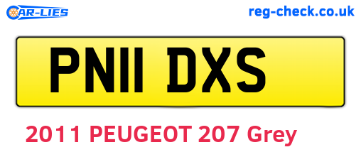 PN11DXS are the vehicle registration plates.