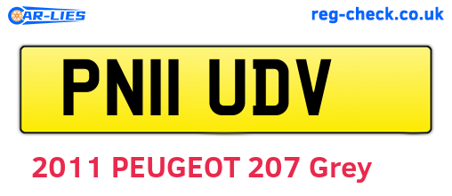 PN11UDV are the vehicle registration plates.