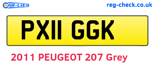 PX11GGK are the vehicle registration plates.