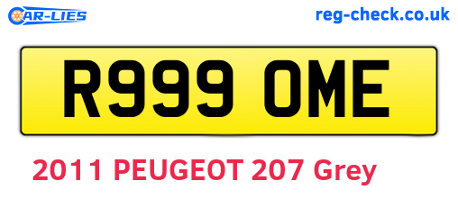 R999OME are the vehicle registration plates.