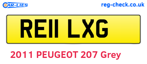 RE11LXG are the vehicle registration plates.