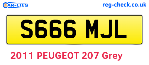 S666MJL are the vehicle registration plates.