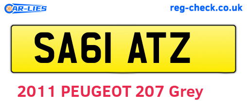 SA61ATZ are the vehicle registration plates.