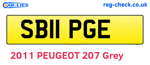 SB11PGE are the vehicle registration plates.