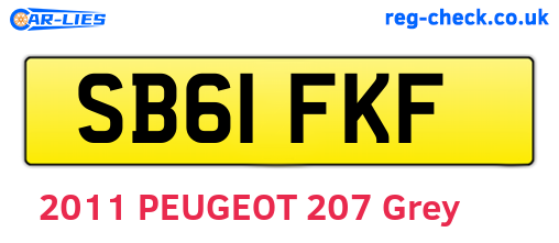 SB61FKF are the vehicle registration plates.