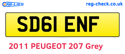 SD61ENF are the vehicle registration plates.