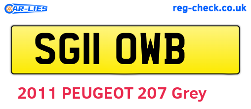 SG11OWB are the vehicle registration plates.