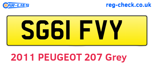 SG61FVY are the vehicle registration plates.