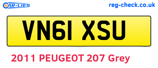 VN61XSU are the vehicle registration plates.