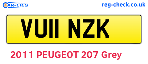 VU11NZK are the vehicle registration plates.