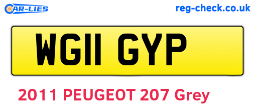 WG11GYP are the vehicle registration plates.