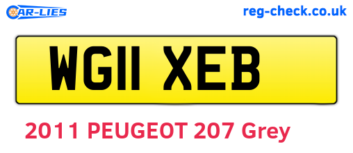 WG11XEB are the vehicle registration plates.