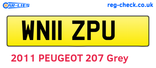 WN11ZPU are the vehicle registration plates.