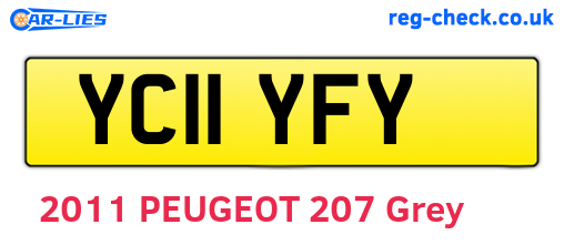 YC11YFY are the vehicle registration plates.