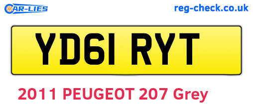 YD61RYT are the vehicle registration plates.