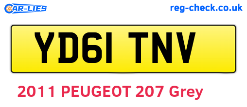 YD61TNV are the vehicle registration plates.