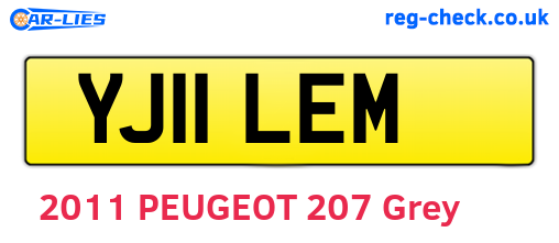 YJ11LEM are the vehicle registration plates.