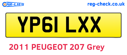 YP61LXX are the vehicle registration plates.