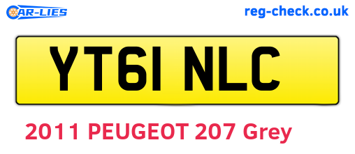 YT61NLC are the vehicle registration plates.