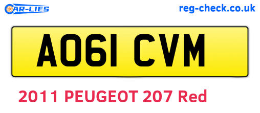 AO61CVM are the vehicle registration plates.