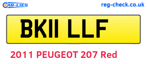 BK11LLF are the vehicle registration plates.