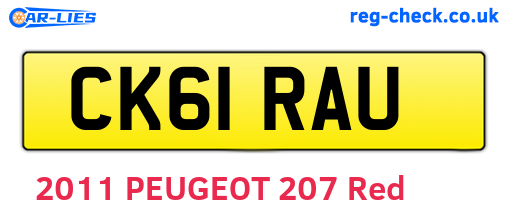 CK61RAU are the vehicle registration plates.