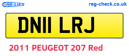 DN11LRJ are the vehicle registration plates.