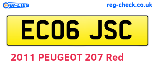 EC06JSC are the vehicle registration plates.