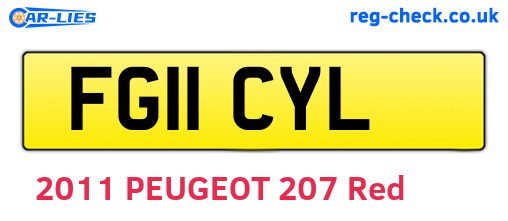 FG11CYL are the vehicle registration plates.
