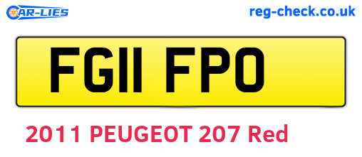 FG11FPO are the vehicle registration plates.