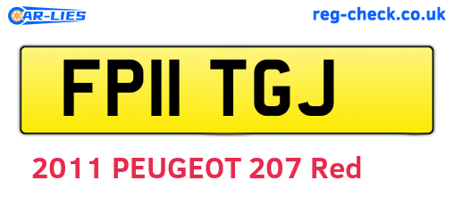 FP11TGJ are the vehicle registration plates.
