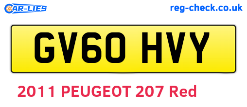 GV60HVY are the vehicle registration plates.