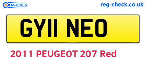 GY11NEO are the vehicle registration plates.