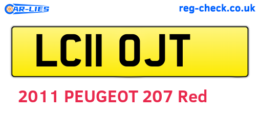 LC11OJT are the vehicle registration plates.