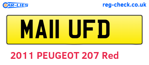 MA11UFD are the vehicle registration plates.