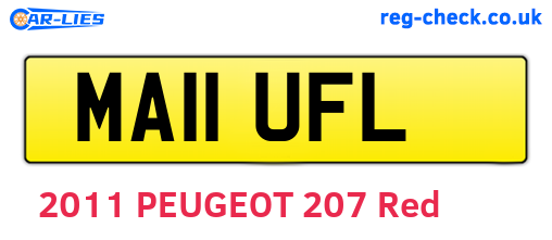 MA11UFL are the vehicle registration plates.