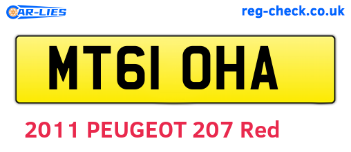 MT61OHA are the vehicle registration plates.