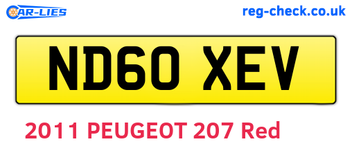 ND60XEV are the vehicle registration plates.