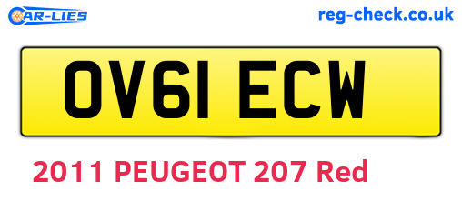 OV61ECW are the vehicle registration plates.