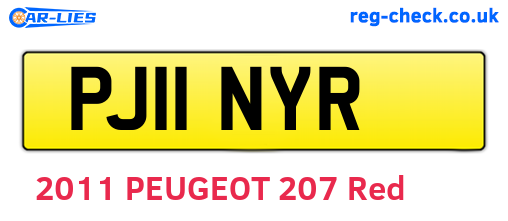 PJ11NYR are the vehicle registration plates.
