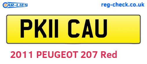 PK11CAU are the vehicle registration plates.