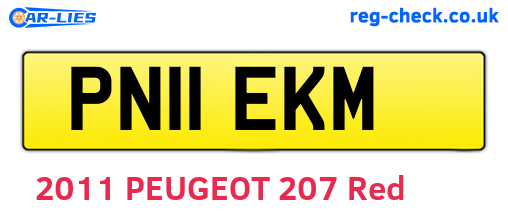 PN11EKM are the vehicle registration plates.