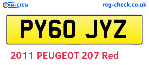 PY60JYZ are the vehicle registration plates.