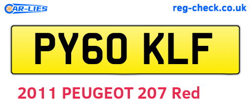 PY60KLF are the vehicle registration plates.