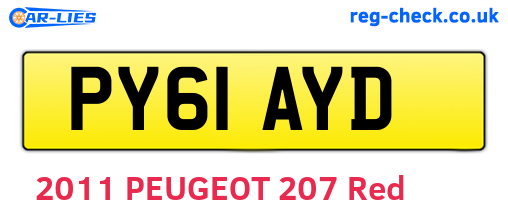 PY61AYD are the vehicle registration plates.