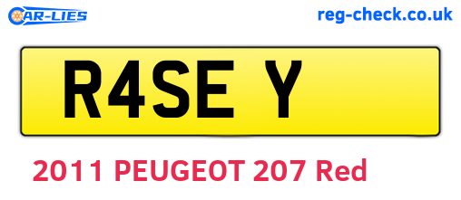 R4SEY are the vehicle registration plates.